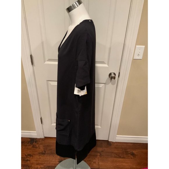 By Malene Birger Black Studded V-Neck Shift Dress, Size 6 (US) 38 (FR) NWT! - Picture 6 of 10